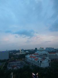 High angle view of buildings in city