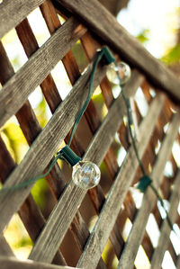 Low angle view of metal fence