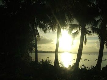 Scenic view of sunset over sea