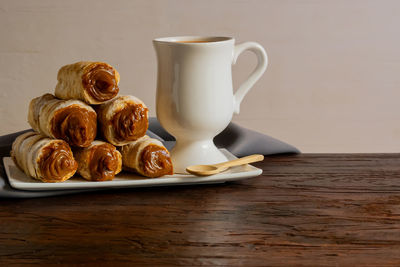 Close-up of food on table