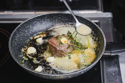 Close-up of food in kitchen