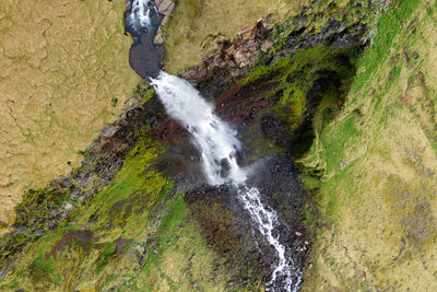 High angle view of waterfall