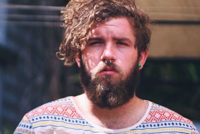 Close-up of young man with beard