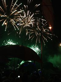 Low angle view of firework display