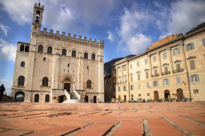 The main square of gubbio, a small medieval town in central italy.