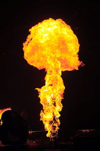 Close-up of yellow fire crackers at night