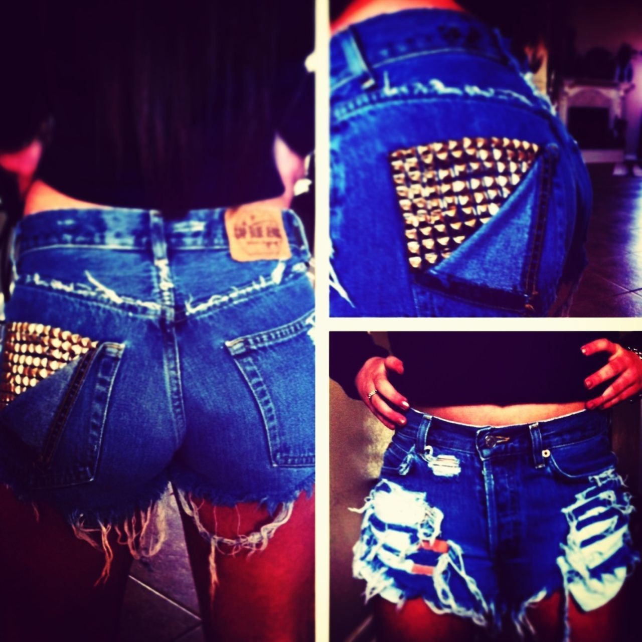 Distressed with love shorts