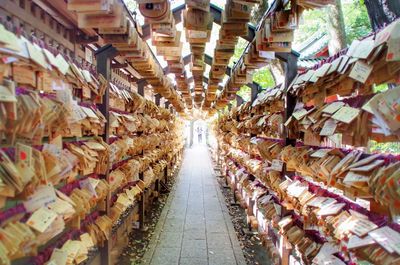 Panoramic view of market stall in store