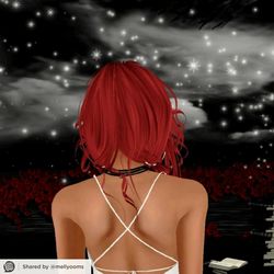 Rear view of woman with red umbrella