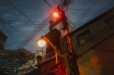Street lamps and electrical plyon in rio de janeiro, brazil
