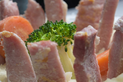 Close-up of food served in plate