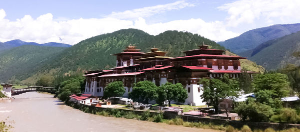 View of building against cloudy sky