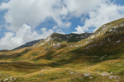 Scenic view of mountains against sky