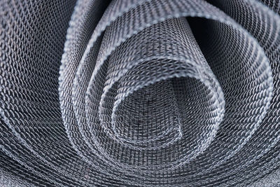 Close up shot of metal netting coil