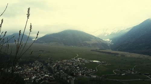 Scenic view of mountains against sky