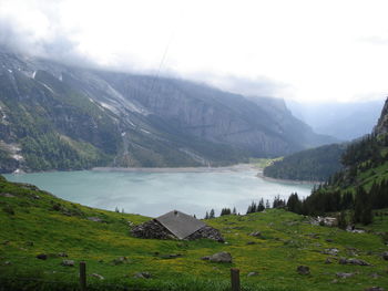 Lake surrounded by mountains