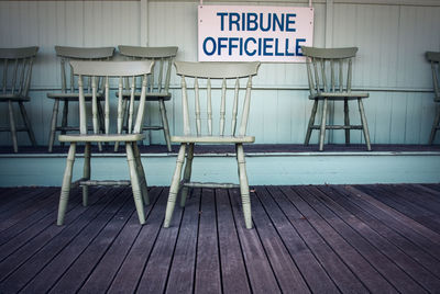 Empty chair in granstand