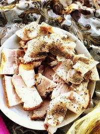 High angle view of ice cream in plate