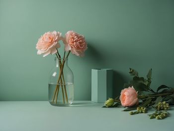 Flowers in vase on table