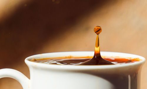 Close-up of coffee on table