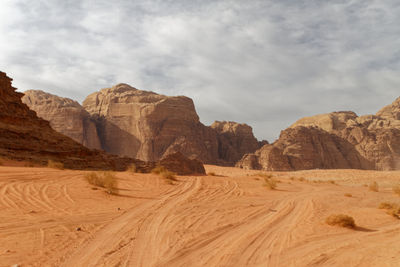 Scenic view of desert against sky