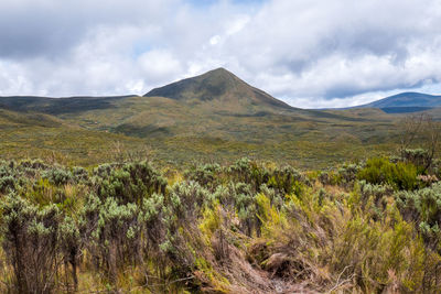 Scenic view of mugi hill against sky in chogoria route, mount kenya national park, kenya