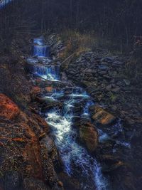 Scenic view of waterfall in forest