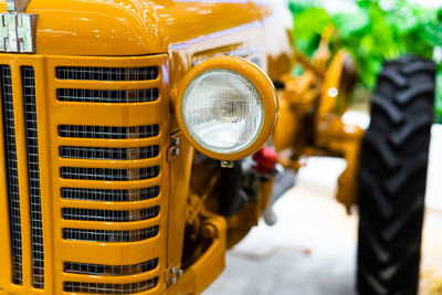 Close-up of yellow car