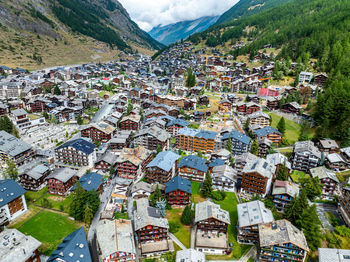 High angle view of townscape