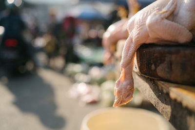 Close-up of chicken meat