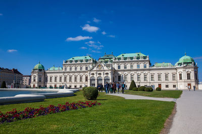 View of historic building against blue sky