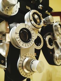 Close-up of eye test equipment