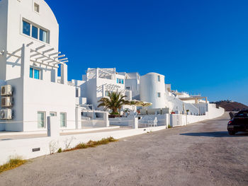 Santorini luxury resort. white villas on the island
