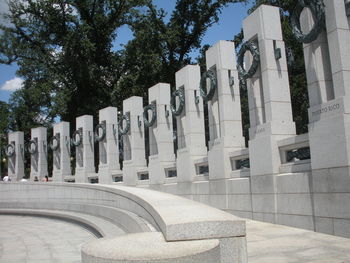 View of cemetery against sky