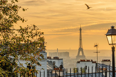 Sunset in paris from montmartre