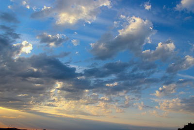 Low angle view of sky during sunset