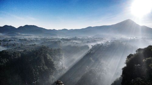 Scenic view of mountains against sky