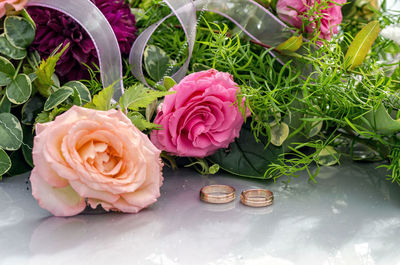 Close-up of rose bouquet