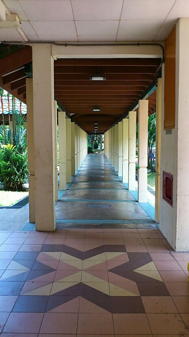 the way forward, built structure, indoors, architecture, architectural column, diminishing perspective, corridor, ceiling, column, in a row, flooring, empty, vanishing point, colonnade, long, tiled floor, walkway, sunlight, pillar, absence