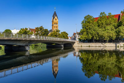 Reflection of built structures in water