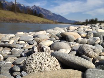 Stones by river