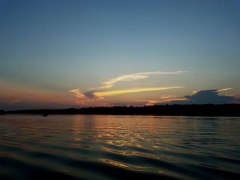 Scenic view of calm sea at sunset