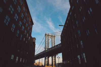 Low angle view of bridge against sky