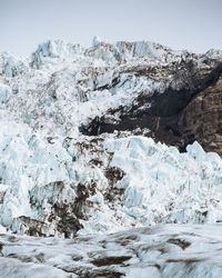 Scenic view of frozen sea against sky ice glacier 