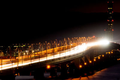 Illuminated city at night