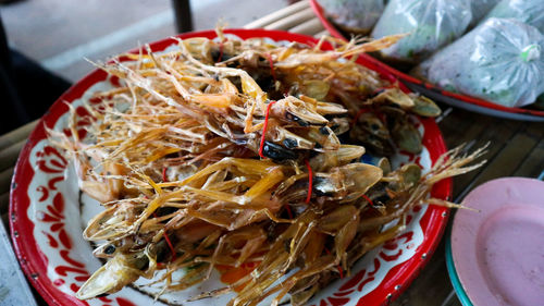 Close-up of seafood in plate