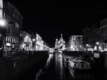 Illuminated city at night