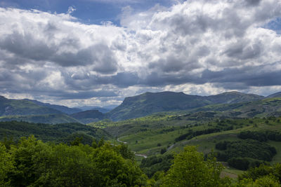 Scenic view of mountains against sky