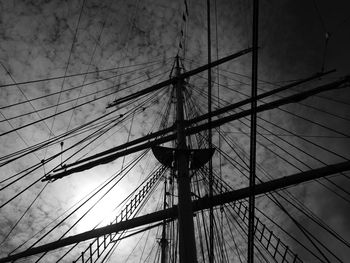 Low angle view of sailboat against sky