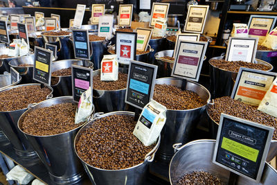 Various displayed for sale at market stall